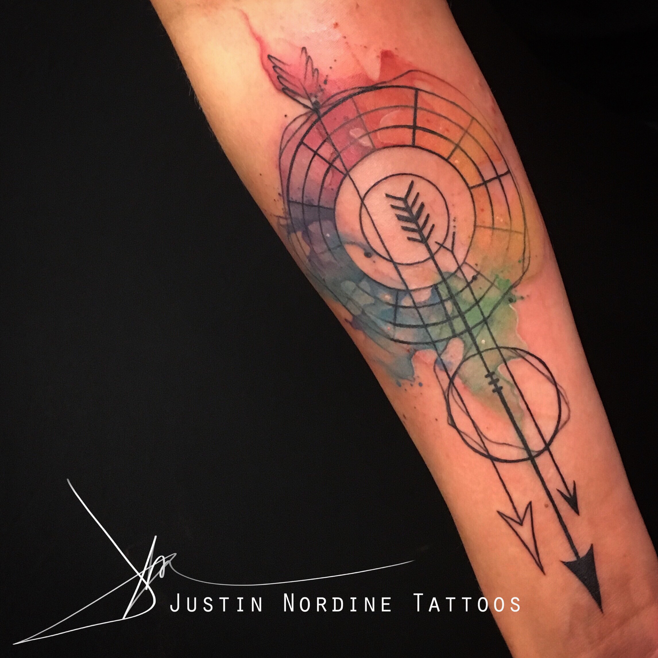 Justin Nordine Tattoos - Watercolor Arrows