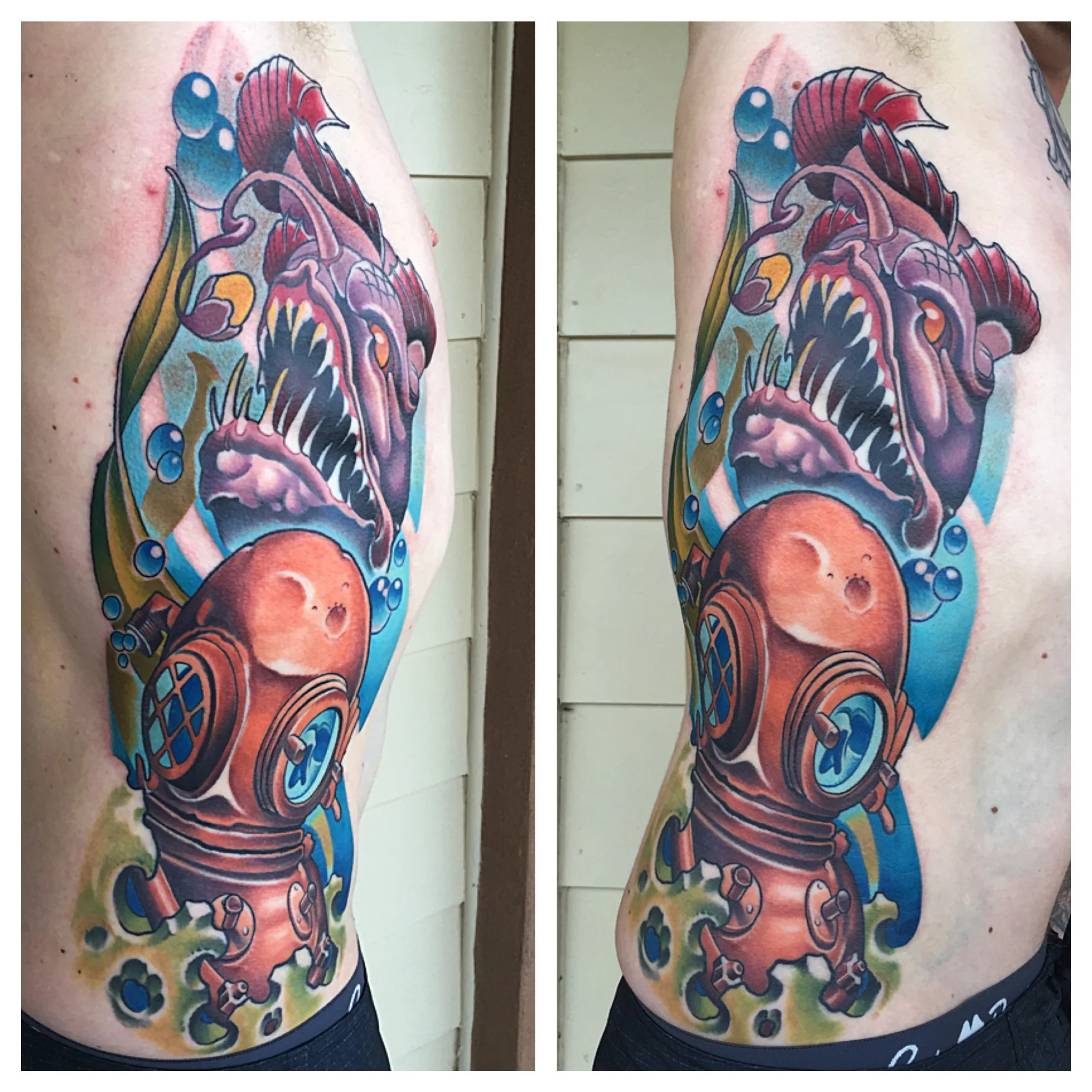 Erik Campbell Tattoos - Deep Sea Diver Fish