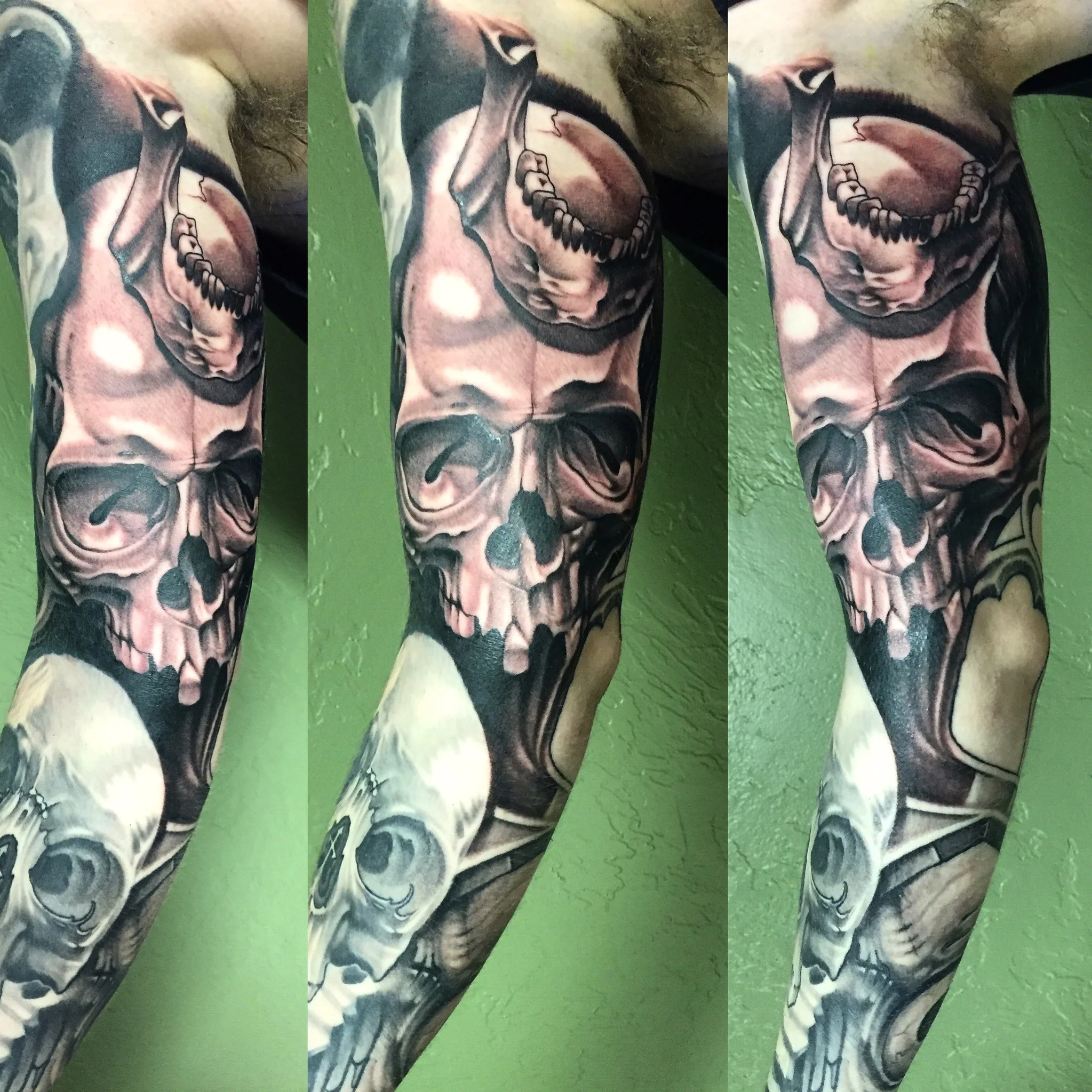 Erik Campbell Tattoos - Skull Sleeve