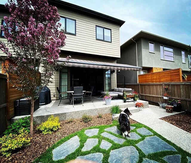 Happy dog. Happy homeowners 😊 #yycdecks #awningsyyc #yycawnings #calgaryawnings #yycpatios #yycpatio #calgarypatios #theawningfactory #sunrooms #calgarysunrooms #yycsunrooms