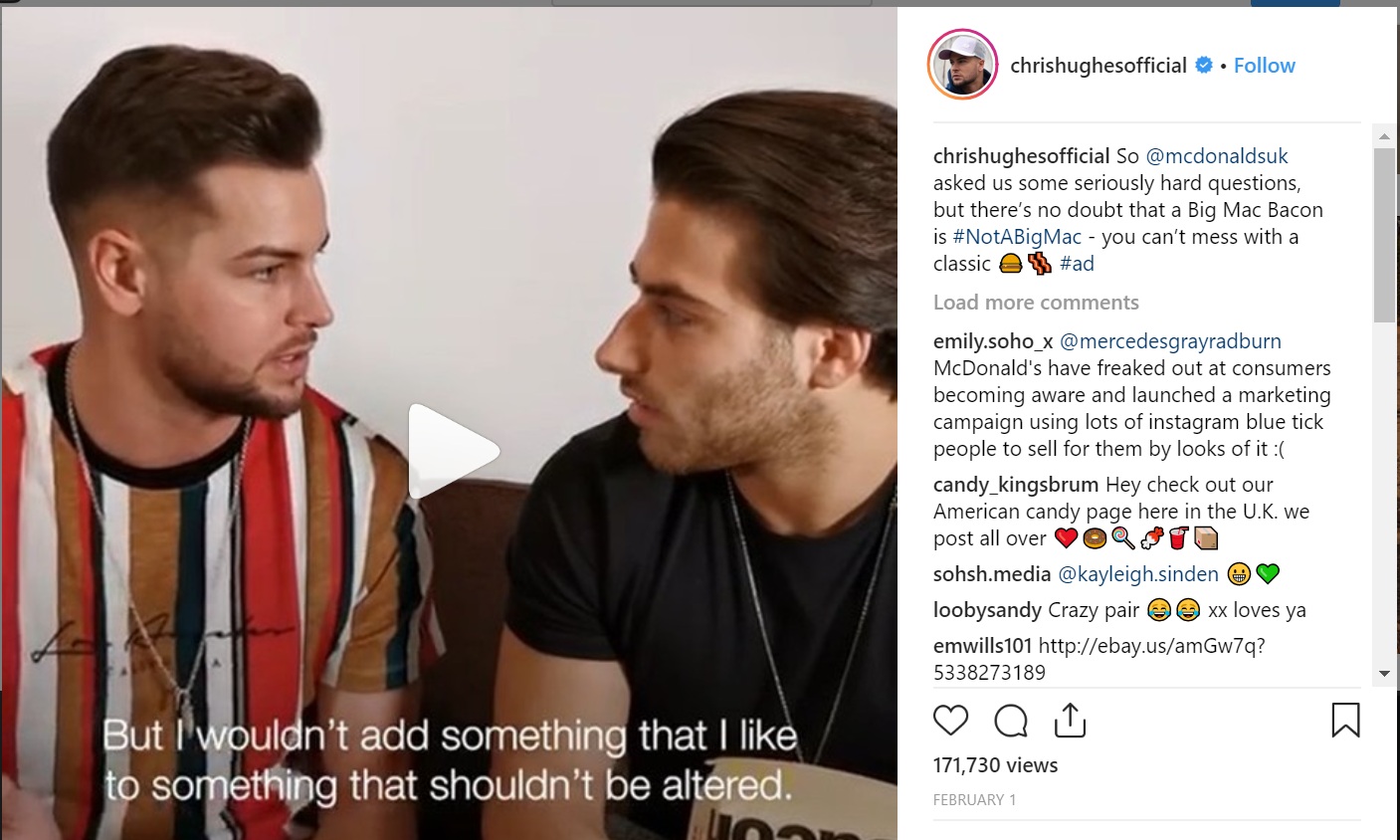 I was previously of the view that Instagram was the preserve of reality TV stars, like Chris and Kem of Love Island and Celebrity Hunted fame (of course I only know them from the latter).