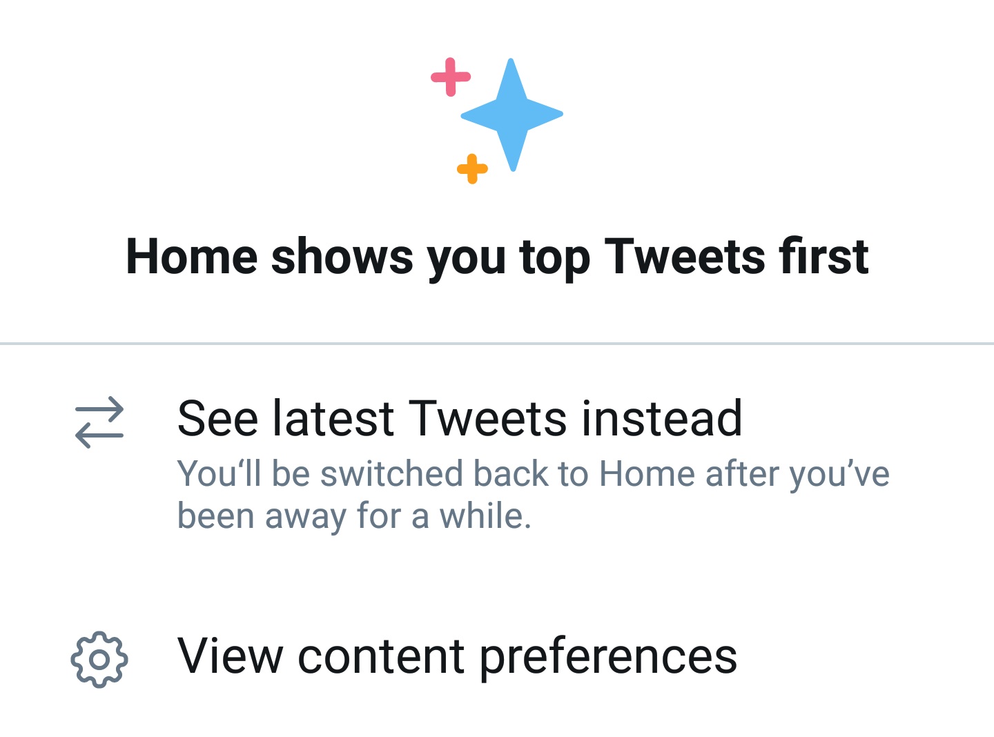 Click ‘See latest Tweets’ instead to revert to the chronological timeline