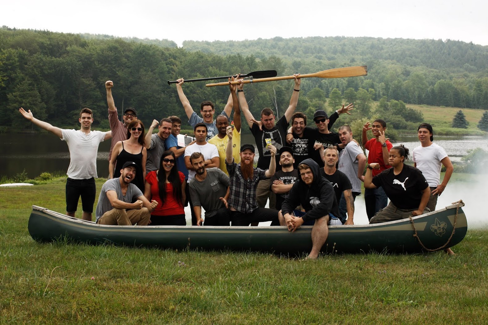 Cast and crew of Boy Scouts promo shoot, featured on Andy's Client Blog . Photo credit: Joey L.