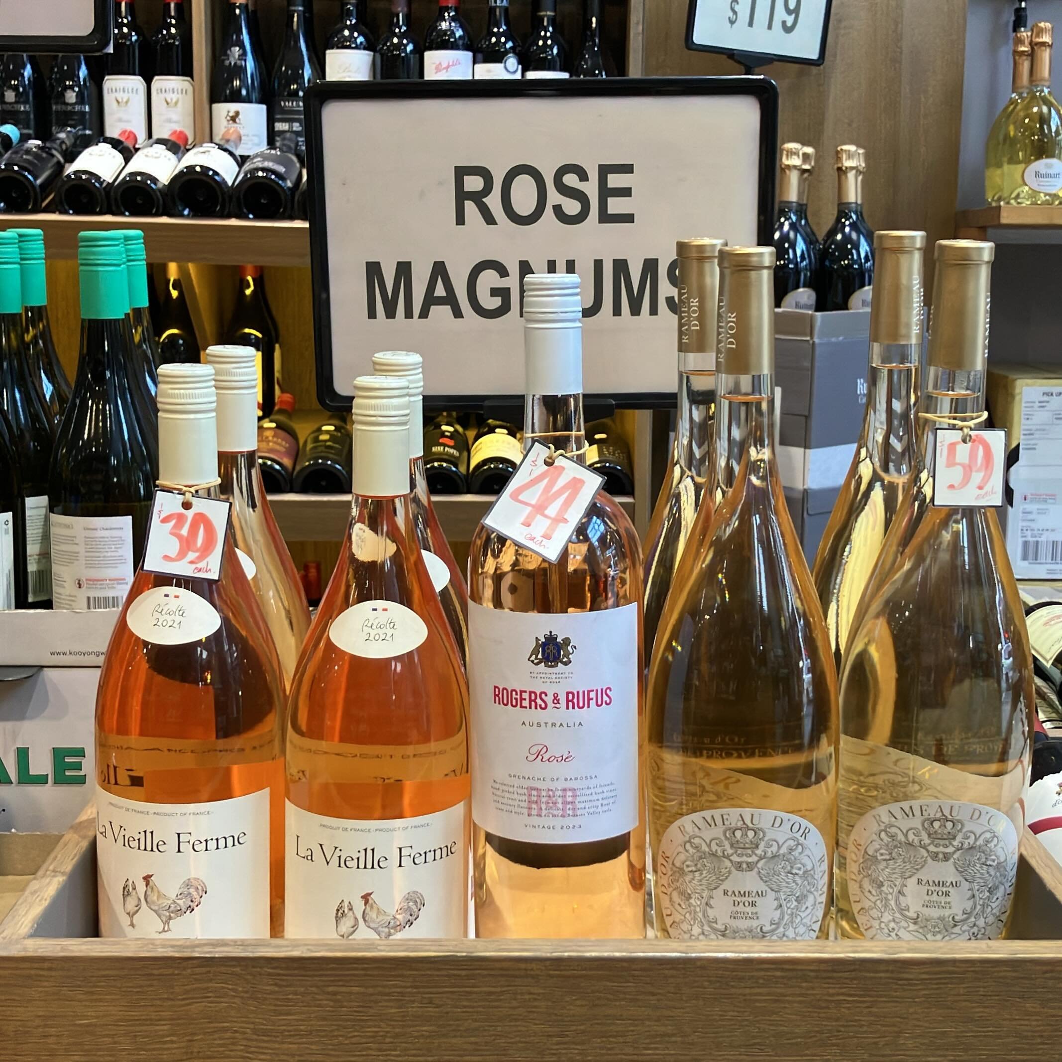 Rose Magnums now on special at Como Wines!!
La Vieille Ferme Rose only $39, Usually $45
Roger&rsquo;s &amp; Rufus Barossa Rose only $44, Usually $56!
Rameau D&rsquo;Or Provence Rose only $59, Usually $65!
Get in now while stocks last.

#comowine #sou