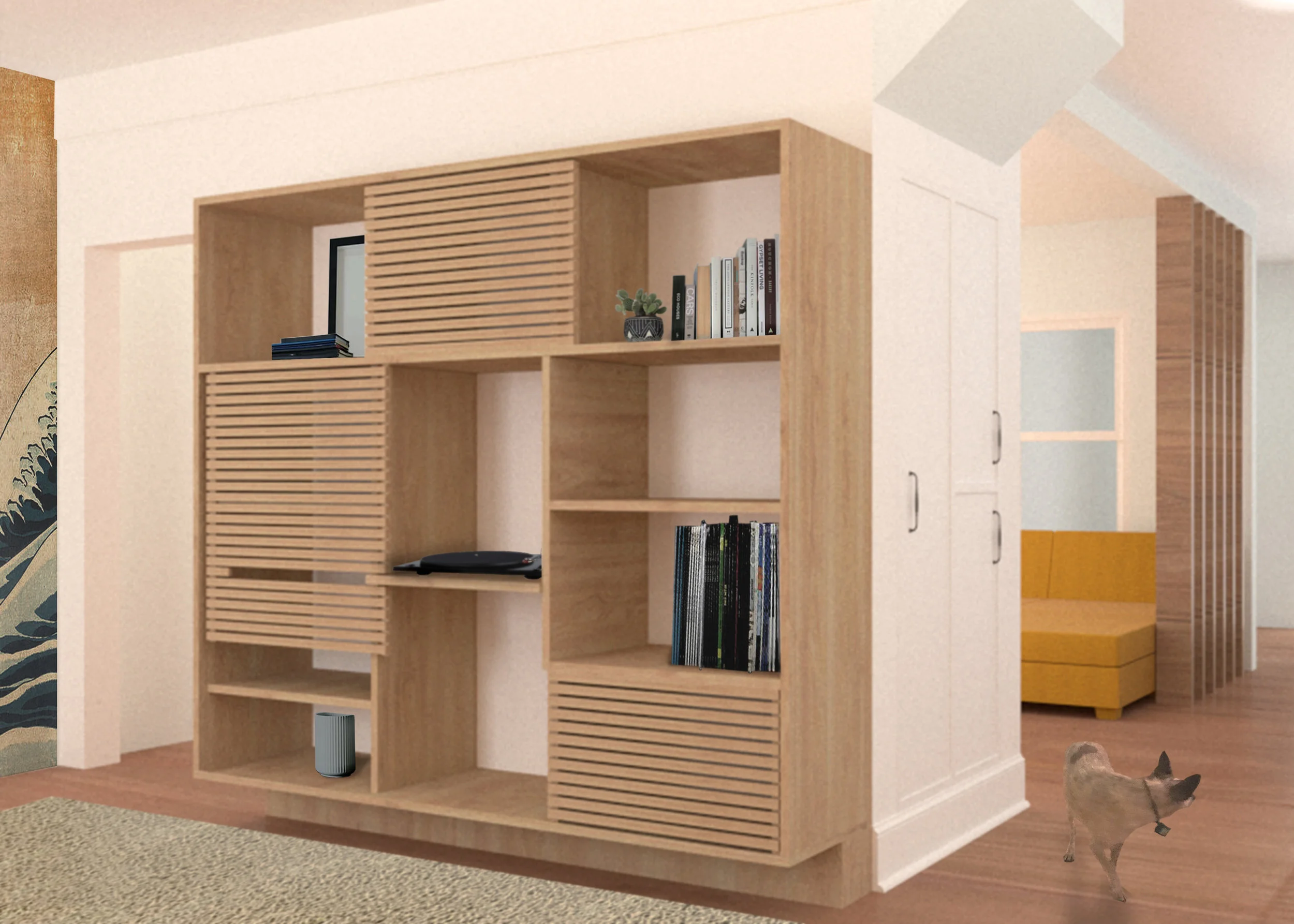 INTERIOR RENDER- MULTI-FUNCTIONAL SHELF