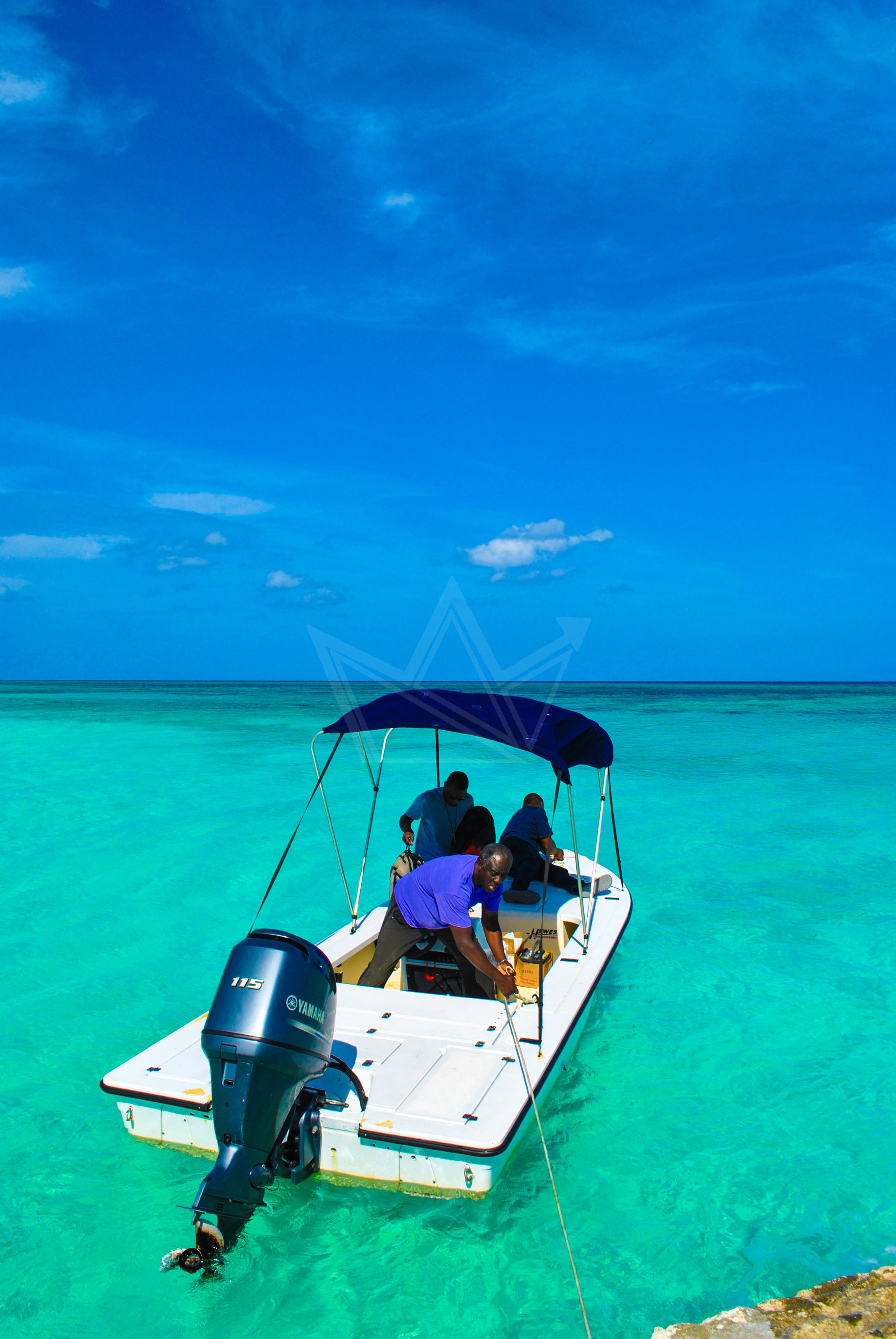 Docking at Long Cay