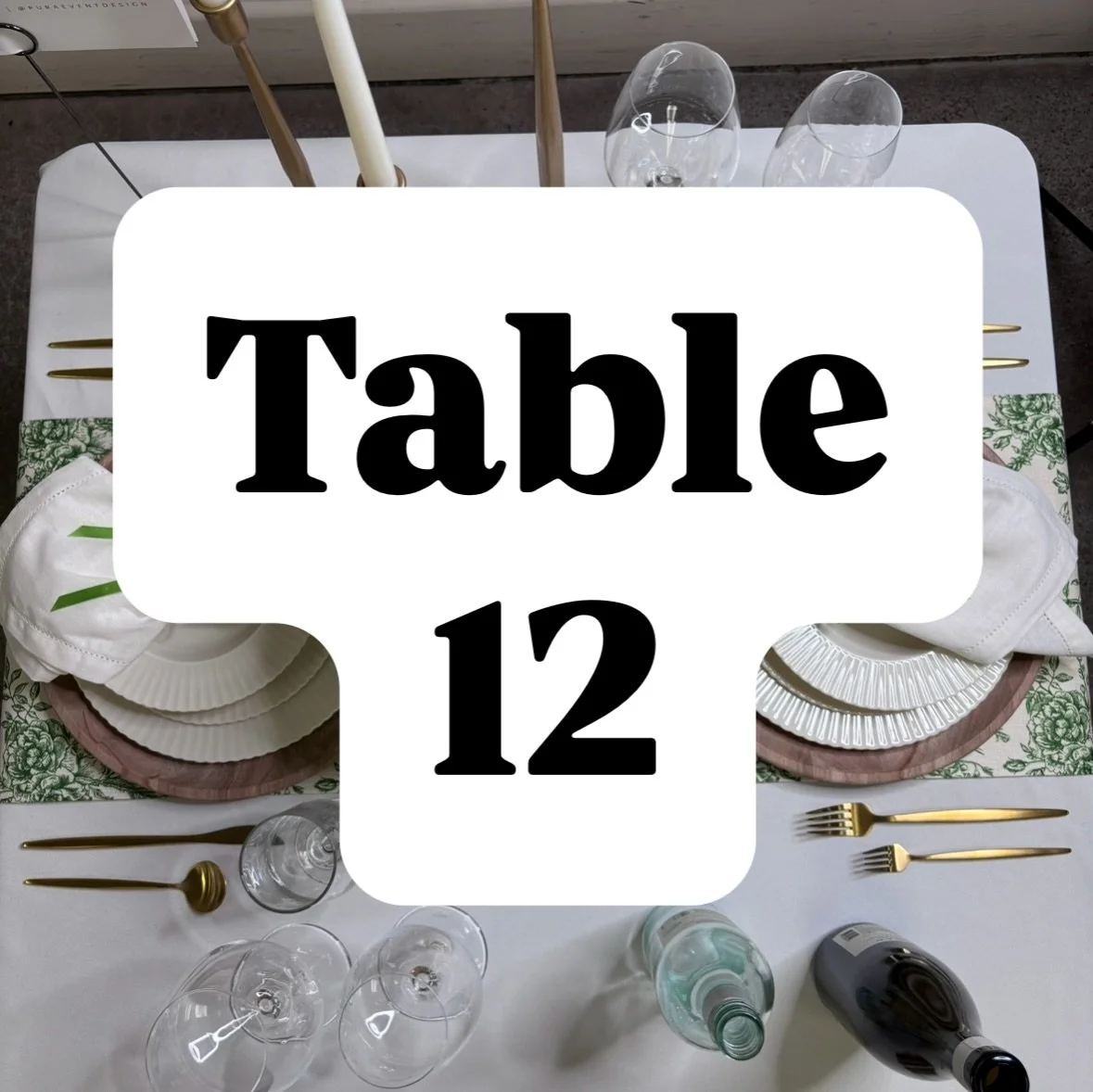 Table 12: &ldquo;The Golden Tee&rdquo;
Table Setter: Annabel N. 
Representing: Santa Rosa Golf and Country Club (@privateeventssrgcc)

Inspired by the timeless charm of country club dining, this tablescape blends refined elegance with playful nods