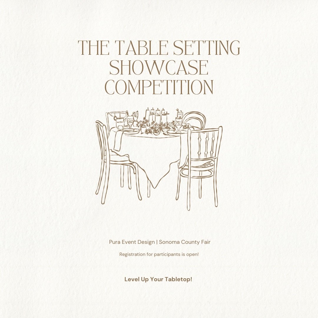 We&rsquo;re already halfway full!

Spots for the Table Setting Showcase at the Sonoma County Fair are filling faster than expected, and we&rsquo;re just getting started. If you&rsquo;ve been thinking about entering, this is your sign to secure your p