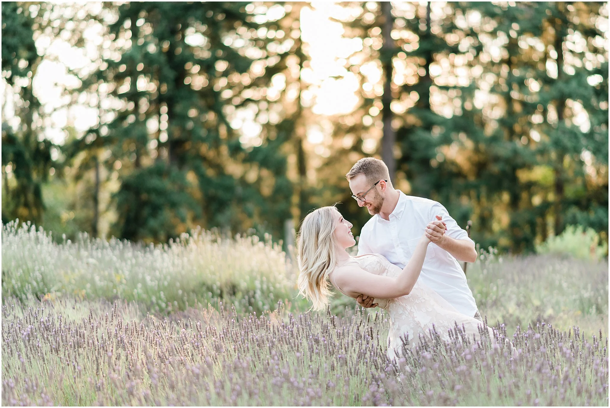 Lavender Field Engagement Photos | Janet Lin Photography