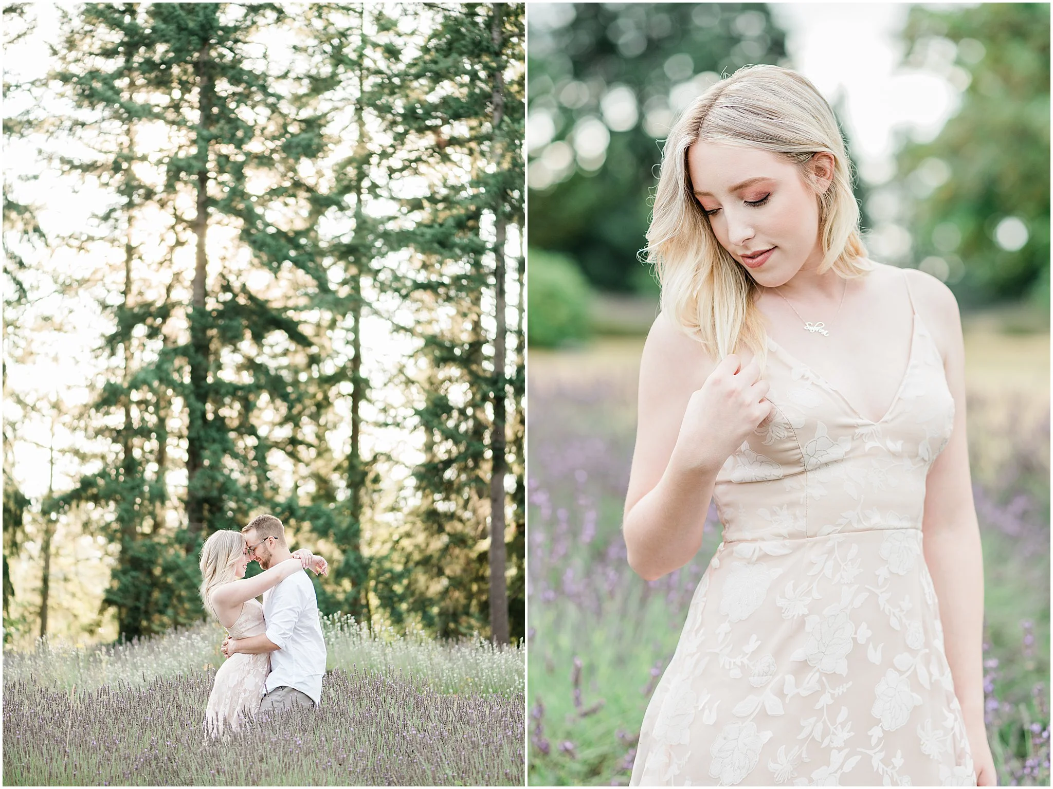 Lavender Field Engagement Photos | Janet Lin Photography