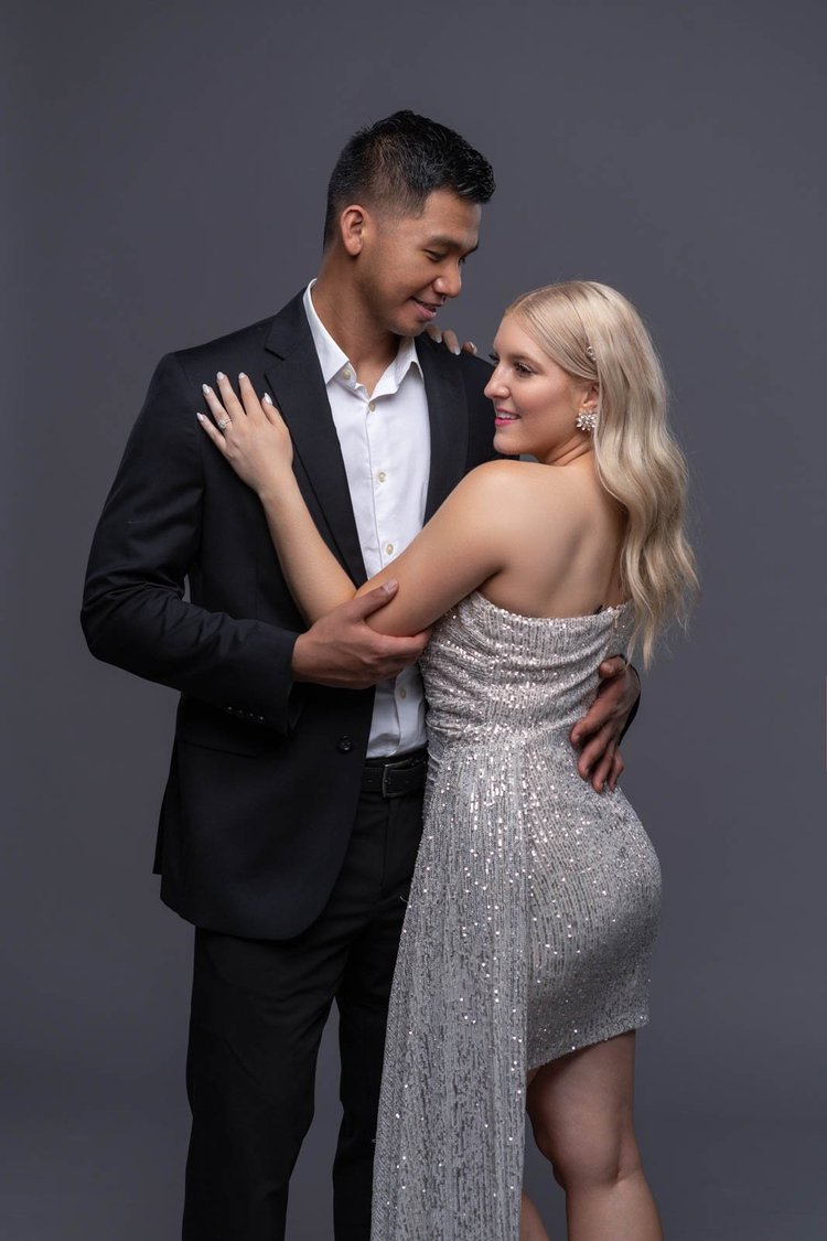 Engagement photos in the studio, by Henry M Production