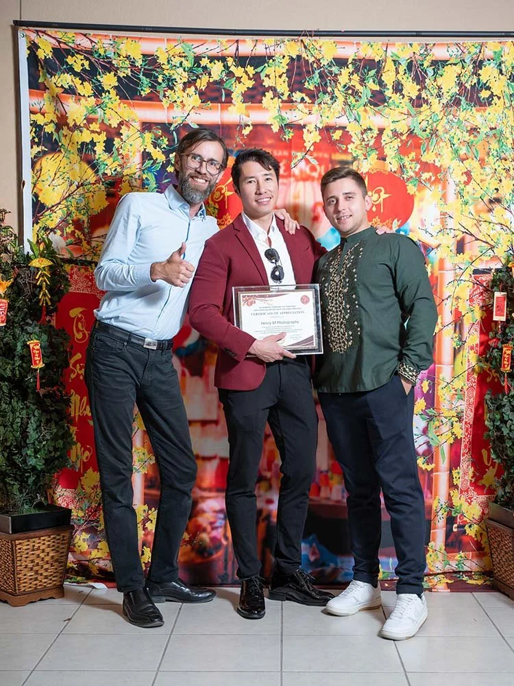 Henry M Production team at a Tampa Bay Lunar New Year fashion show