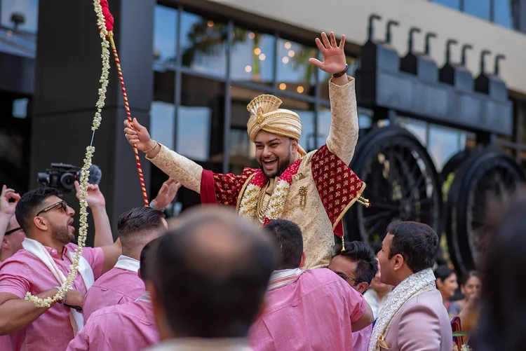 Baraat at an Indian wedding in Tampa photographed by Henry M Production