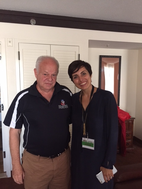 Martin Seligman, founder of Positive Psychology and Silvia Garcia, at the International Positive Psychology Association Congress.