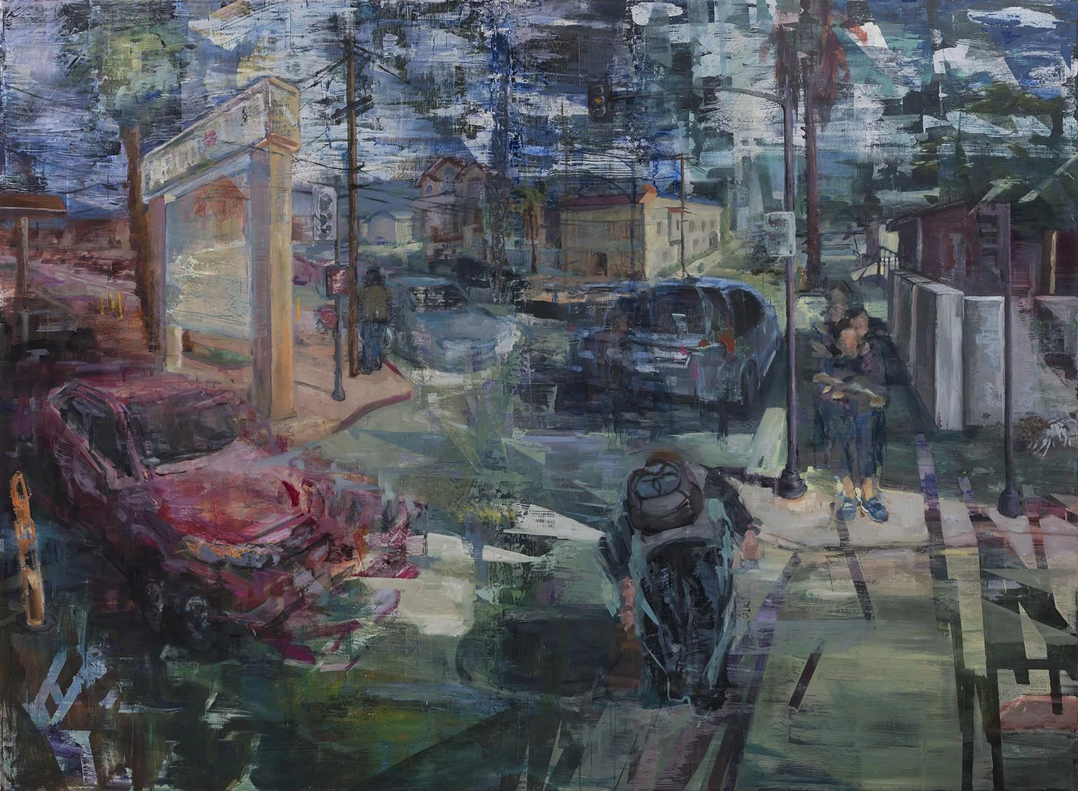 Compressed Streets , 84x96”, 2019 Oil on Canvas