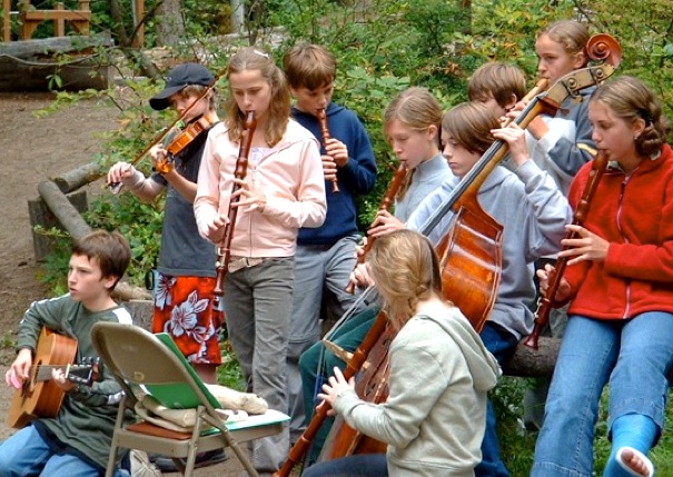 Older children are encouraged to integrate their musical skills with the grade level cultural and historical curriculum they are currently studying.