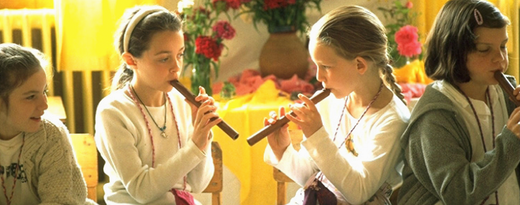 Recorder is studied after the diatonic ear is developed and recorder instruction introduces how to read music notation.
