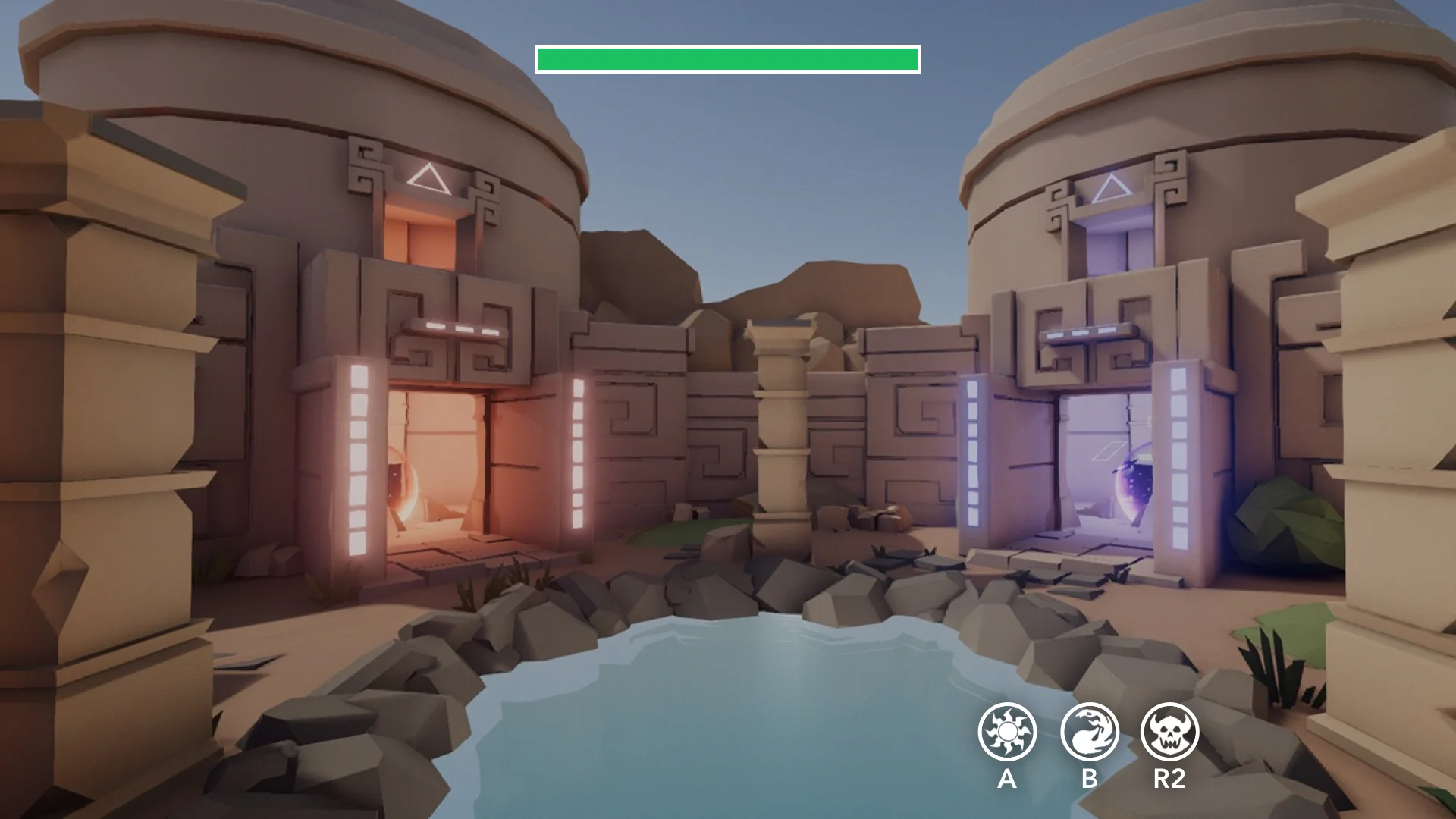 Cool down timer icons locked into the lower right edge of user’s view