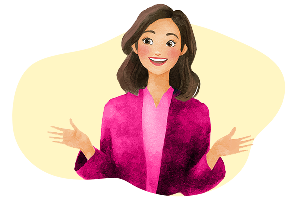 Watercolor illustration of a woman in a blazer