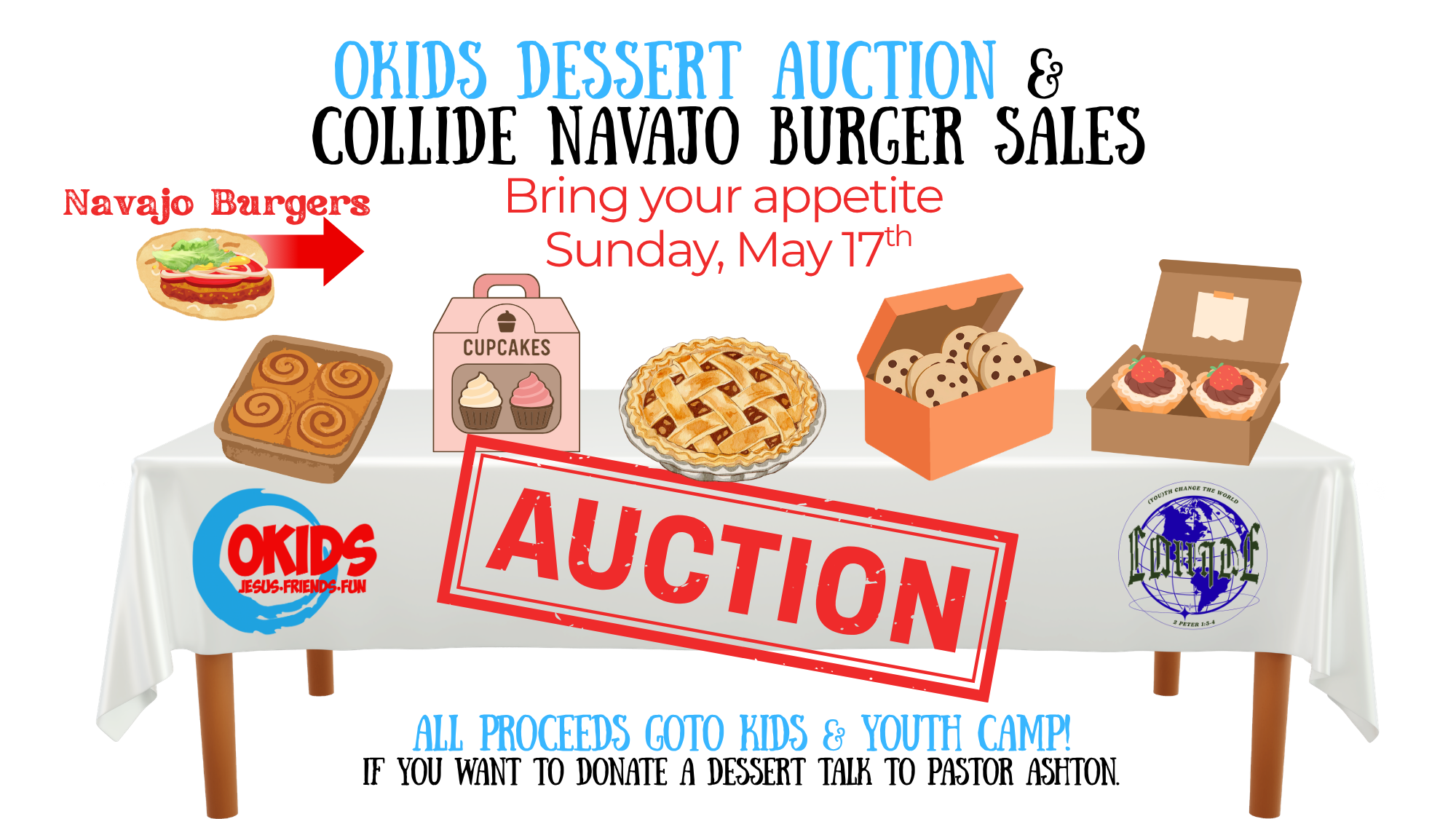Okids Dessert Auction &amp; Collide Navajo Burger Sales