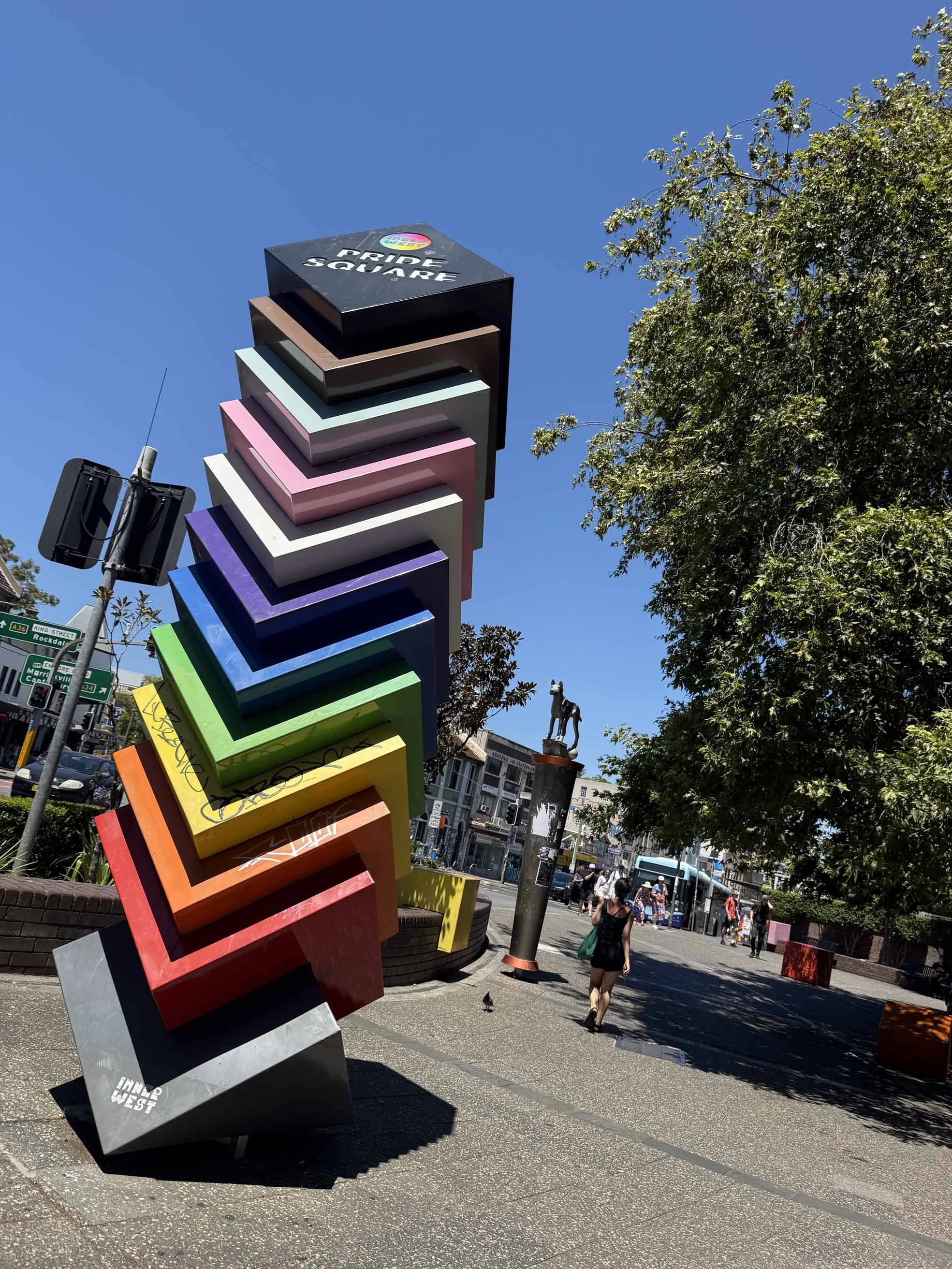  The Pride Beacon, centrepiece of Pride Square. 