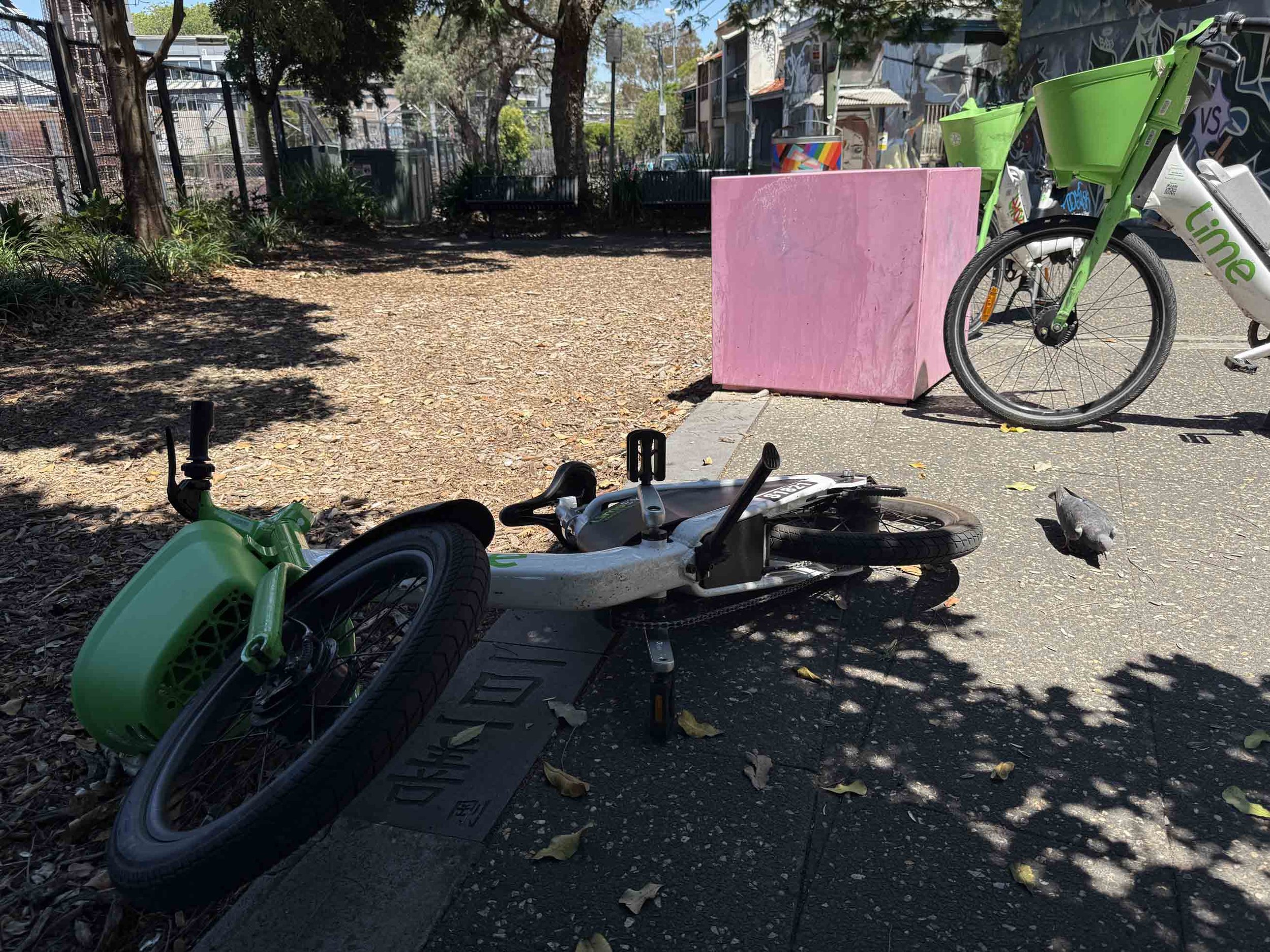  The Square is also a parking place for hired bikes.  