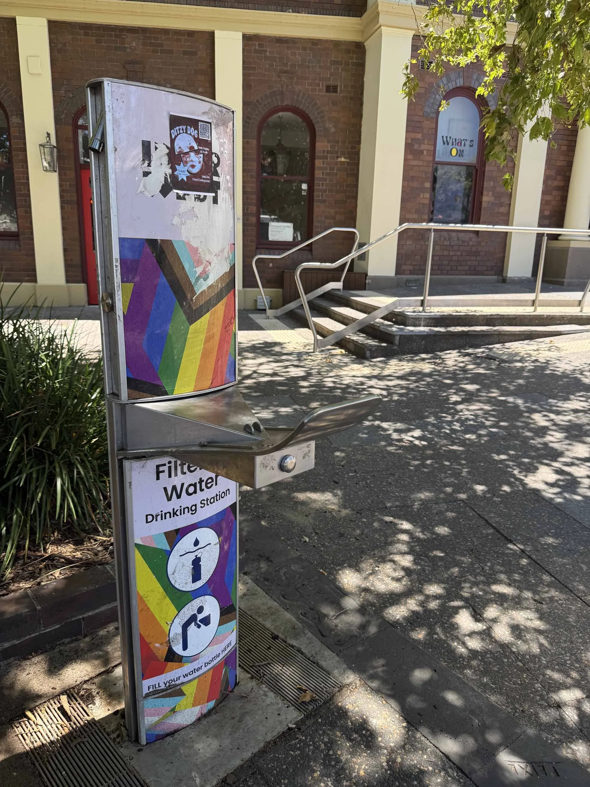  Free filtered drinking water for passers by.  