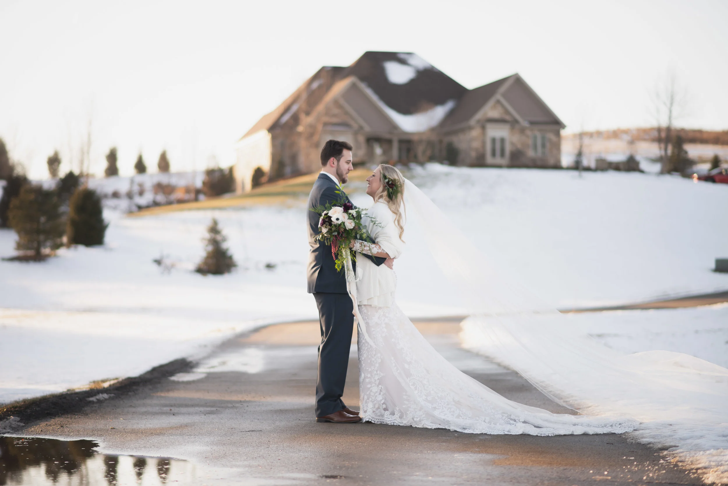Warm Colors on a Cool Day at Lone Pine Country Club: Cassie + Brennon