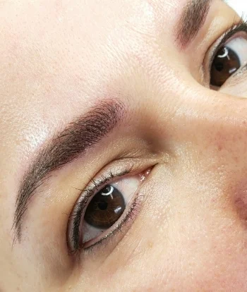 Powder brows + upper and lower eyeliner