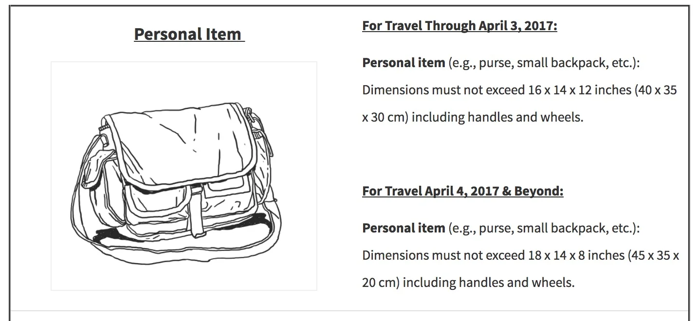 bags allowed on spirit