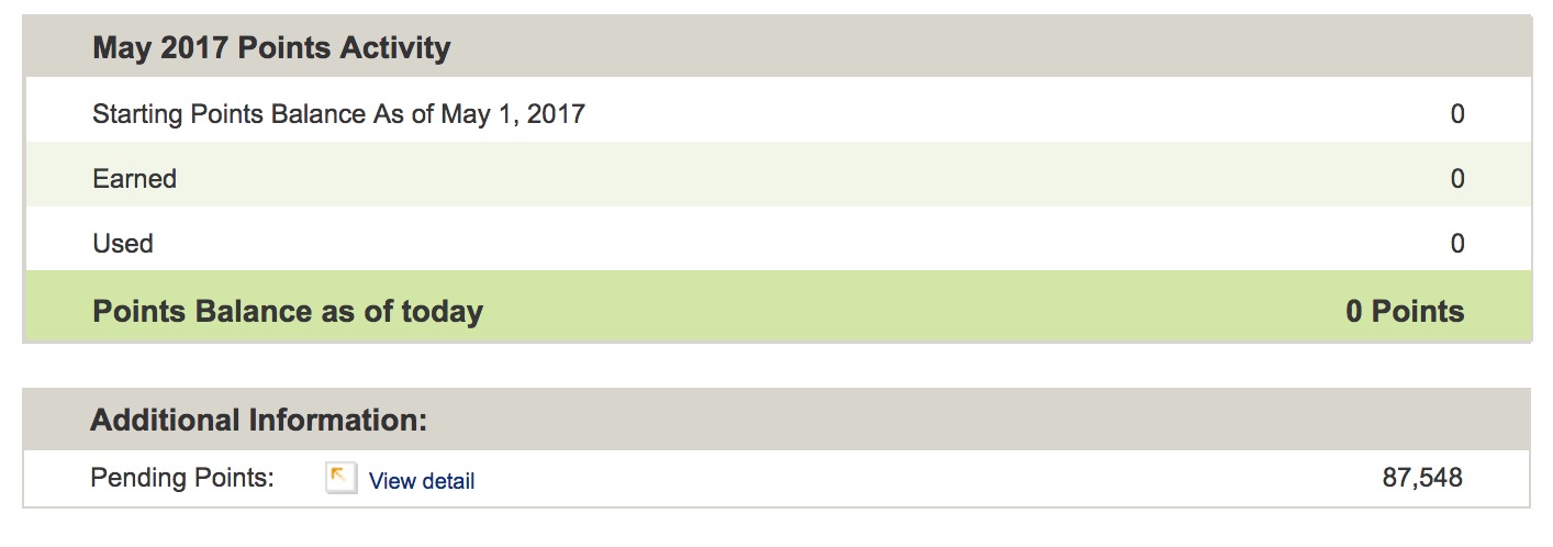 For a while, we just waited on two pending signup bonuses from American Express.