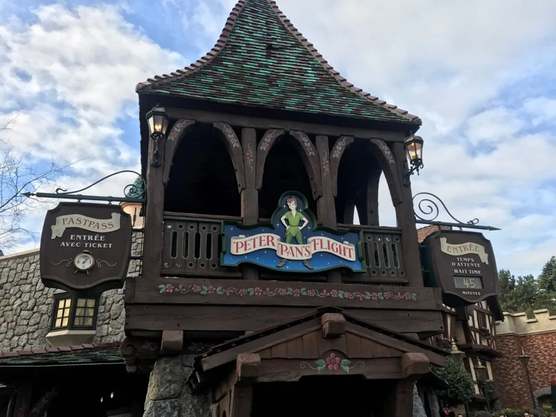 Peter Pan's 45-minute wait is one of the longer waits we encountered in Disneyland Paris.