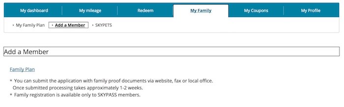 Add your family members to Korean Air Skypass