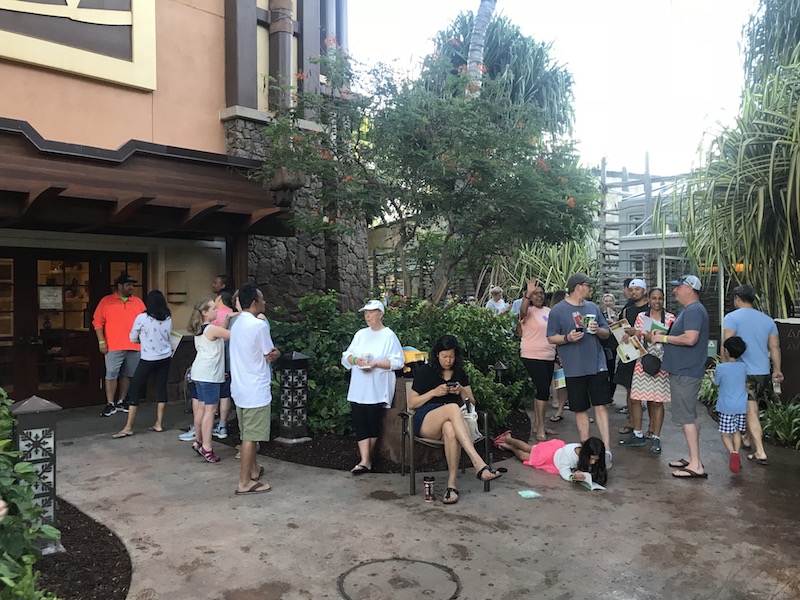 The 7AM line at Aunty's Beach House