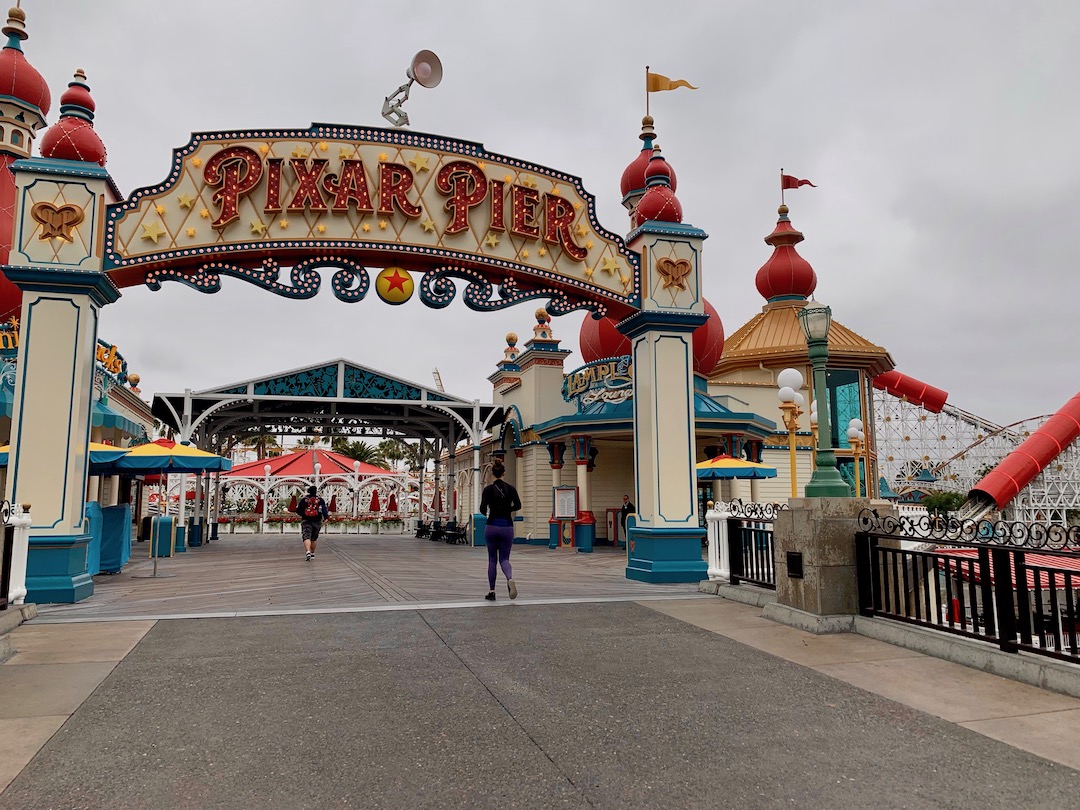 We were among the first to Pixar Pier, behind only a sprinting family, solo male park guest and solo female park guest.