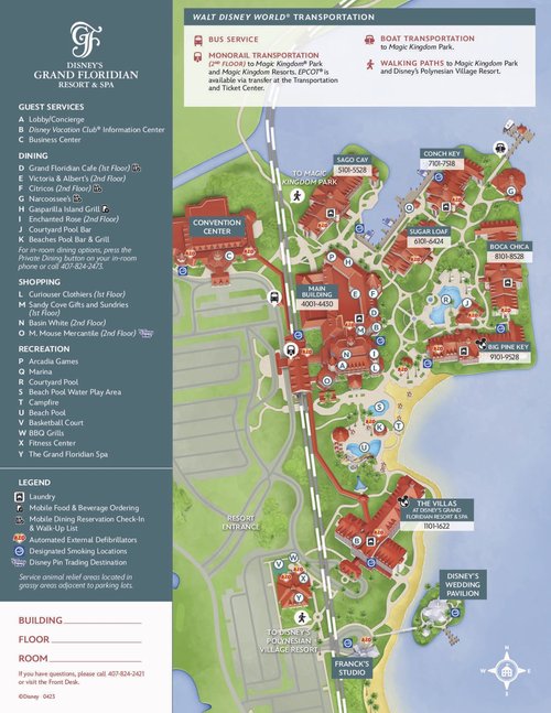 Disney's Grand Floridian Resort and Spa Map