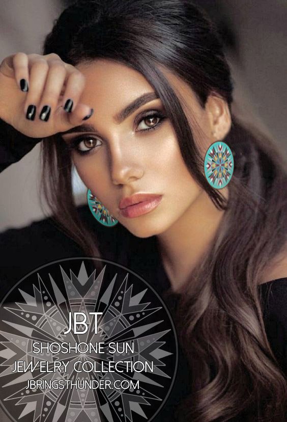 shoshone sun design earrings model.jpg