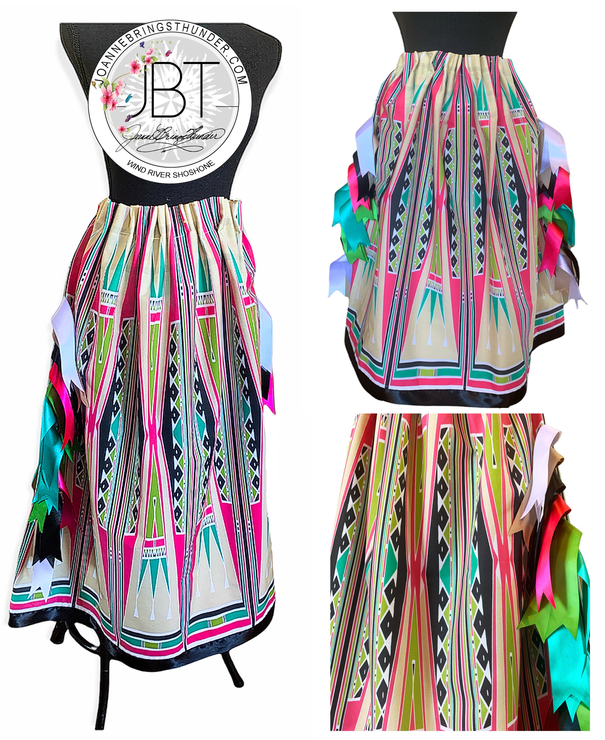 Pink Green Shoshone Parfleche Ribbon Skirt ADD 3.jpg