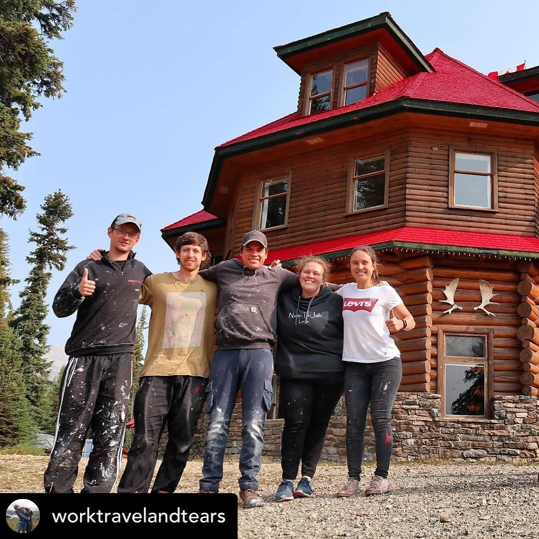 We unfortunately didn&rsquo;t open to the public this summer season but we used the time working to improve the lodge for next year! The memories will last a lifetime!

&ldquo;Posted @withregram &bull; @worktravelandtears Leaving Num-Ti-Jah ❤️

Today was a sad day for us as it marked the end of our Summer here at the Lodge 😢 We have had such an amazing time and made so many happy memories.. we really did not want to leave!! We will of course miss our NTJ family.. @dylans1313 @tessiebubble @benger909 it was a blast 👽

🧡 Sam

@ntjlodge 

#numtijahlodge #bowlake #bowglacier #lodge #bloggerlife #blogger #travel #summer #winteriscoming #canada #alberta #goodbye #icefieldsparkway #canonphotography #canon &ldquo;