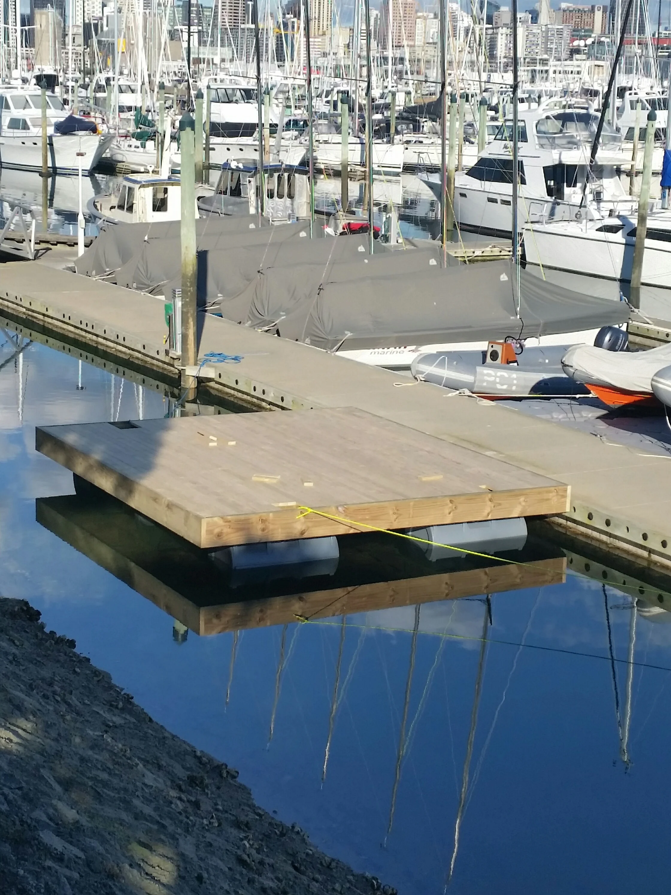 Marina yacht storage pontoon