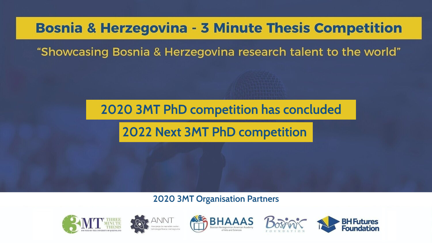 3 Minute Thesis - 2023 (Closed) — Bosnia & Herzegovina Futures Foundation