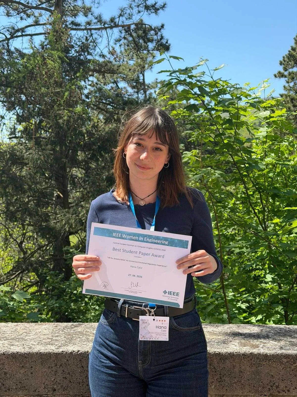 Celebrating BHFF Scholars: Hana Ćatić Wins Best Student Paper Award at CESCG Conference