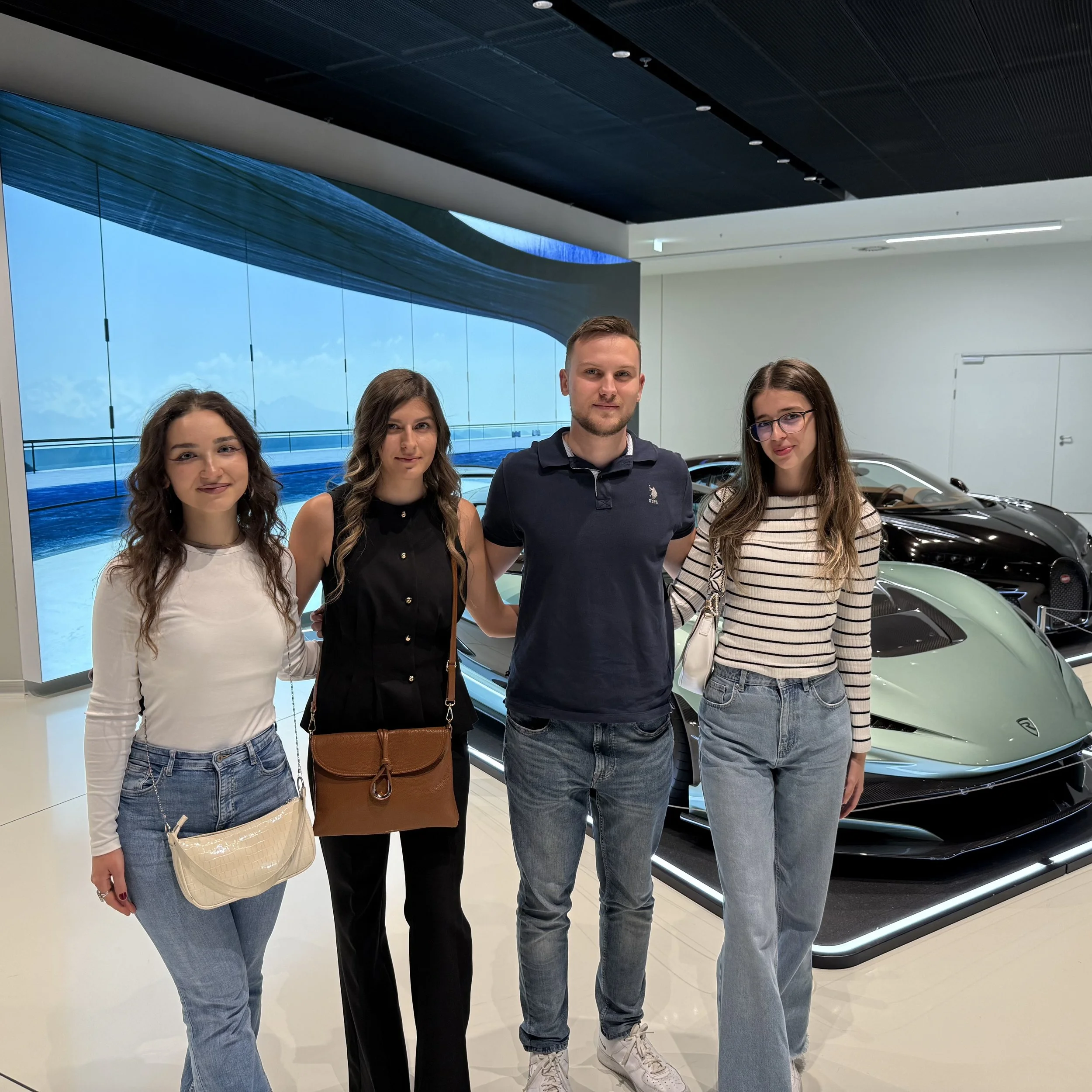 BHFF Alumni Aiša Bečić, Amina Bajramović, Dino Burić and Senior Fellow Scholar Sara Habibija Visit Rimac in Zagreb: Exploring the Future of Automotive Innovation