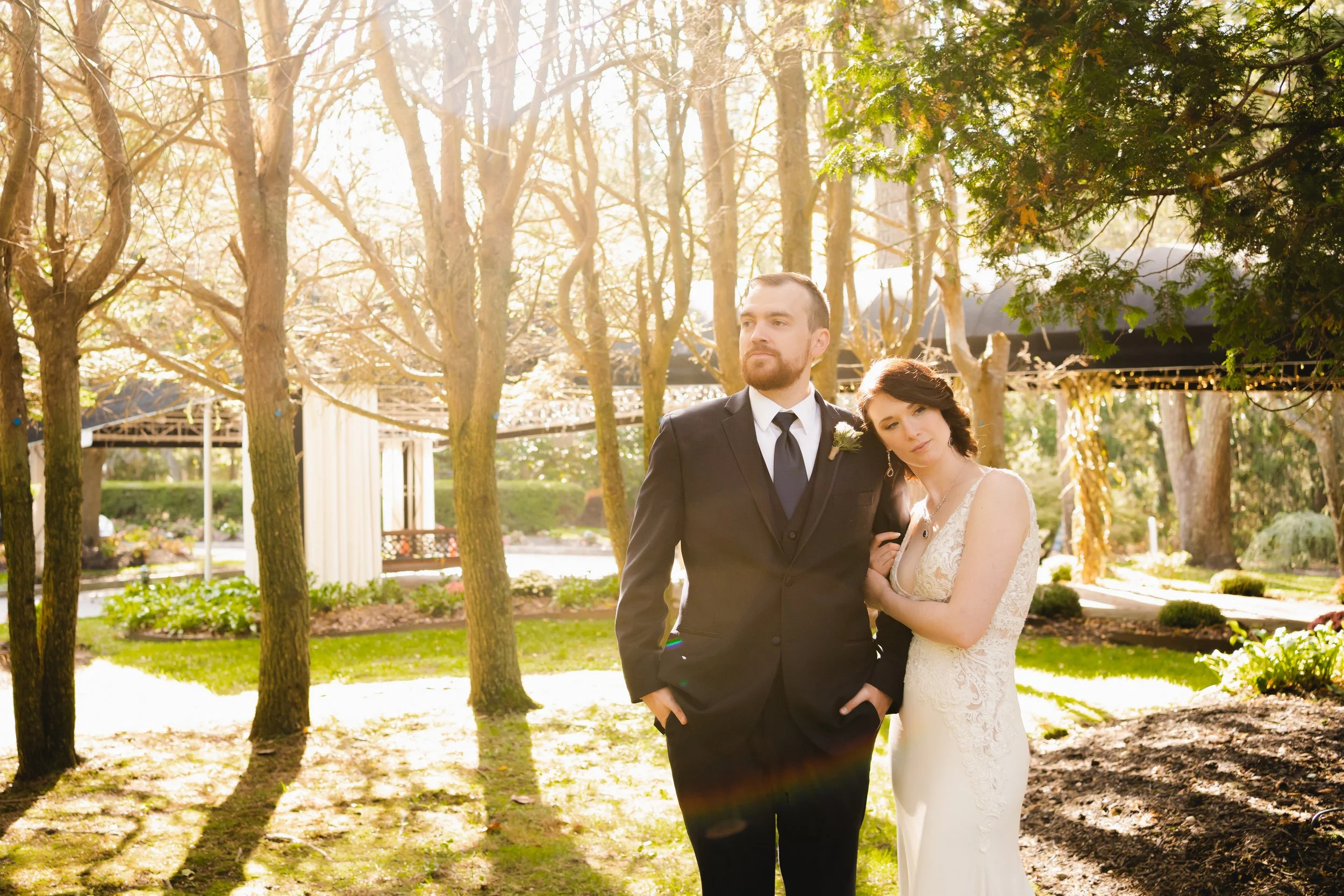 Golden hour wedding photos at Flowerfield on Long Island