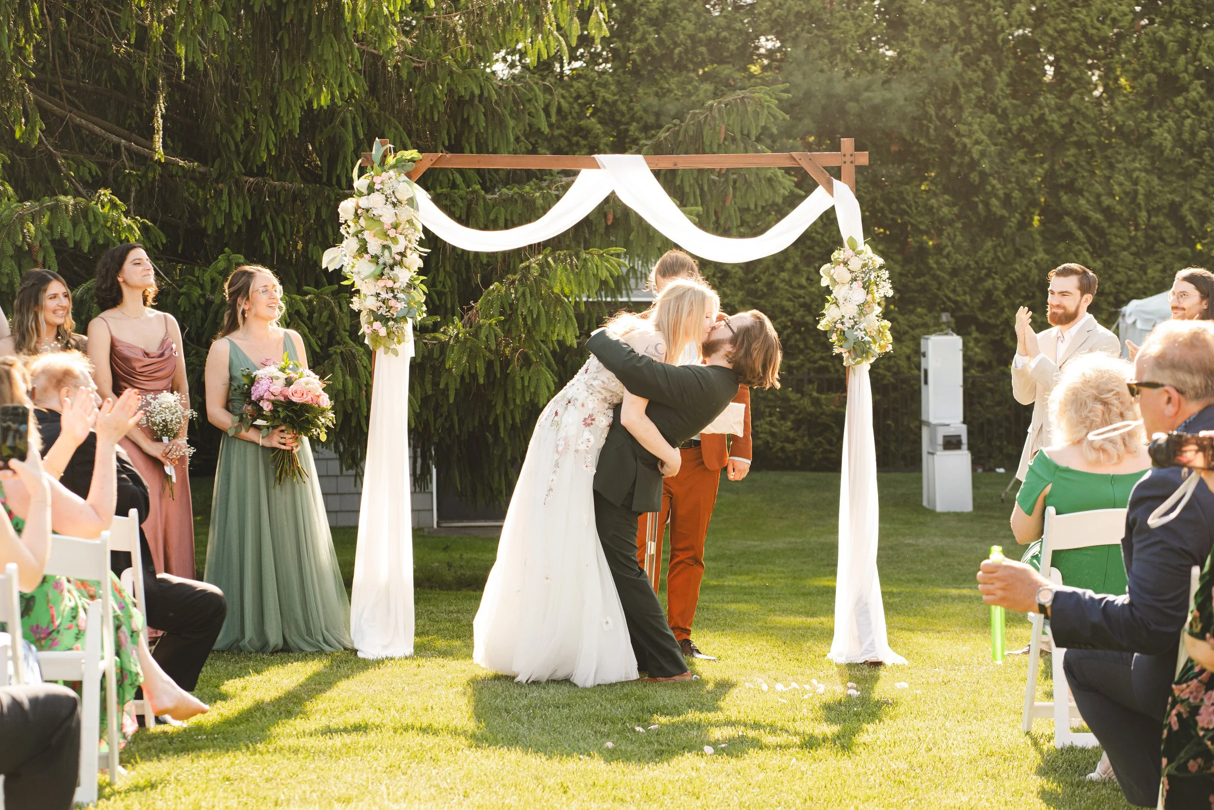 Intimate backyard wedding Ceremony on Long Island