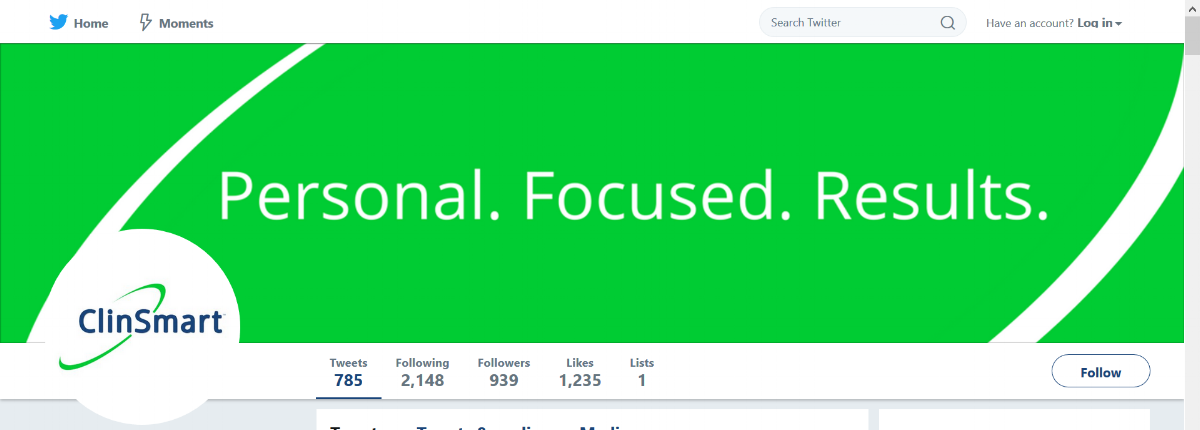 ClinSmart's custom Twitter banner