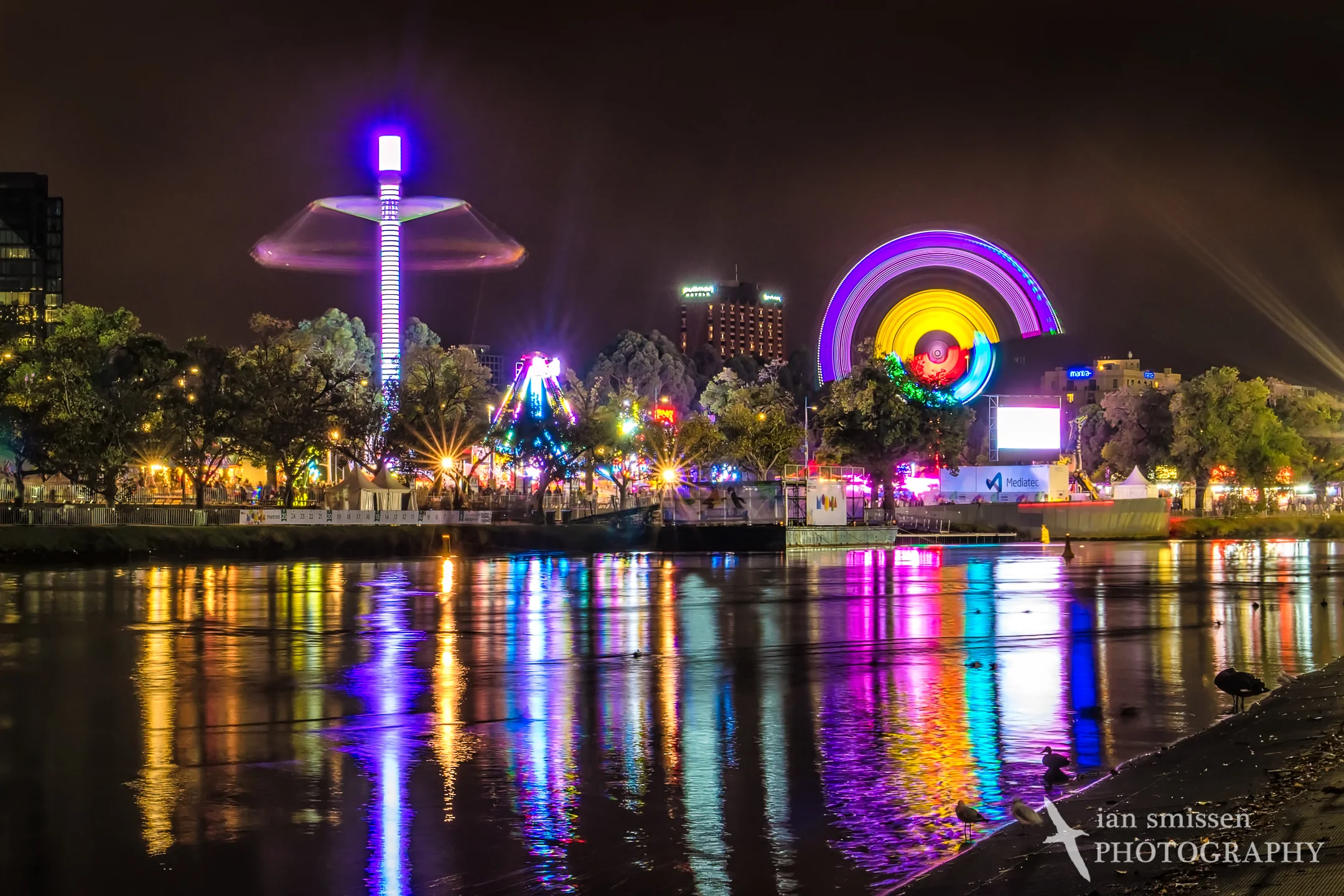 Yarra River at night during Moomba Festival