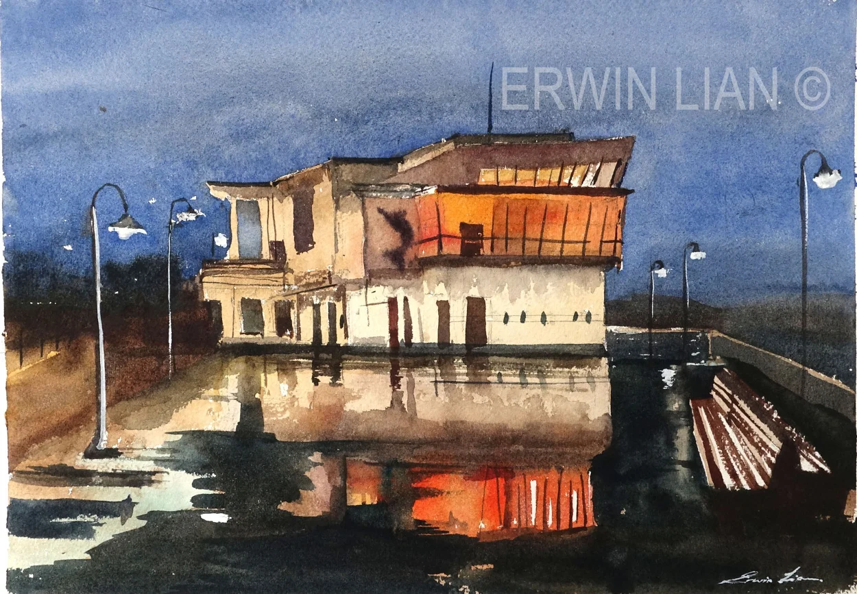 Fisherman's Wharf 33 x 23 cm, Transparent Watercolor