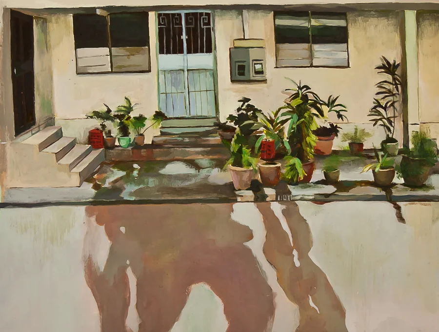 Title: Gardens by my Hood | Acrylic on illustration board | 31 cm X 25cm