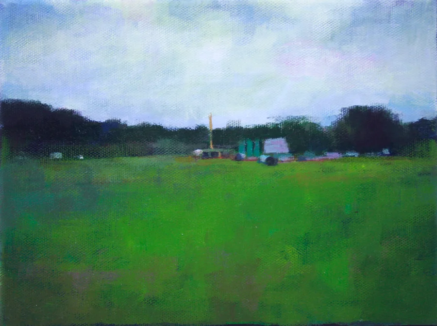 Title: Goodbye empty land | Acrylic on Canvas | 22.5 cm x 17.5 cm}
